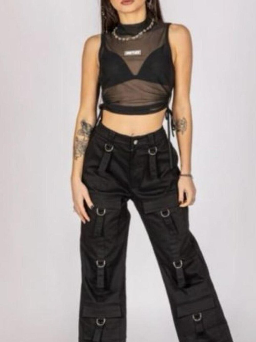 Cargo Pants with Metal Buckle detailing